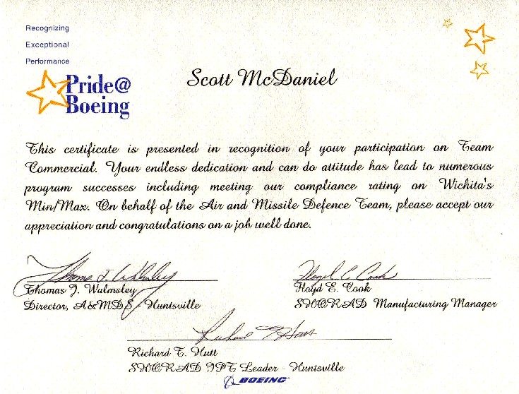 Boeing Certificate